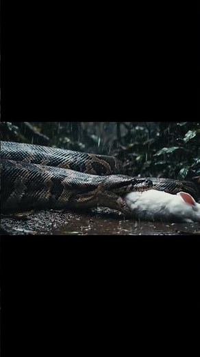 Python Swallows Rabbit in a Downpour