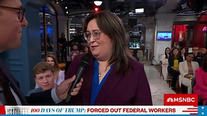 "They're afraid to talk because they really want their jobs back." Alissa Ellman, a disabled Army veteran and cancer survivor who was let go from her job in the Buffalo Veterans Affairs division of the Education Dept., speaks at our town hall. | MS NOW