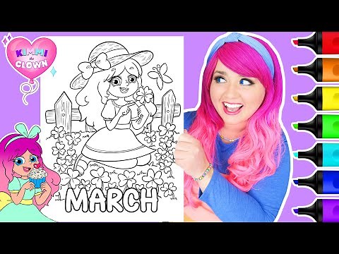 Coloring Kimmi The Clown Calendar Coloring Book MARCH Coloring Page | St. Patrick's Day Coloring