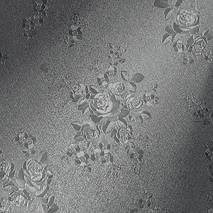 Erfoni 78.7"x17.7" Grey Contact Paper Gray Peel and Stick Wallpaper Thicken Floral Embossed Wallpaper Vintage Wall Paper Flower Textured Self Adhesive Removable Wallpaper for Walls Cabinets Decor DIY