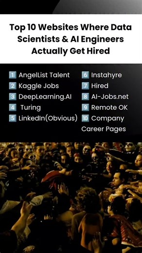 Deepak Jose | Data Science & Gen AI on Instagram: "🚨 SAVE THIS RIGHT NOW (you'll need it when job hunting) 🚨 Most Data Scientists waste months applying to jobs that ghost them. Here's where hiring ACTUALLY happens—not the usual job boards everyone talks about: 1️⃣ LinkedIn→ Primary hiring channel for recruiters, referrals, and inbound offers. 2️⃣ Wellfound (AngelList Talent) → Startups actively hire DS/ML engineers here; high response rate. 3️⃣ Kaggle Jobs → Employers hire directly from compet