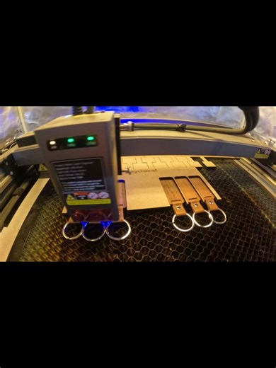 Cranking out keychains with my laser engraver! #laser #laserengraving #creality #roadto10k #sidehustle #satisfying #fyp