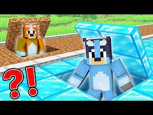 Bluey and Bingo BUILD SECRET MODERN BASE in Minecraft