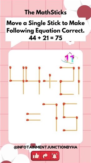 Math-Stick Challenge 81 | Matchstick Puzzle | Basic Math Puzzles With Answers | #shorts #viralshorts