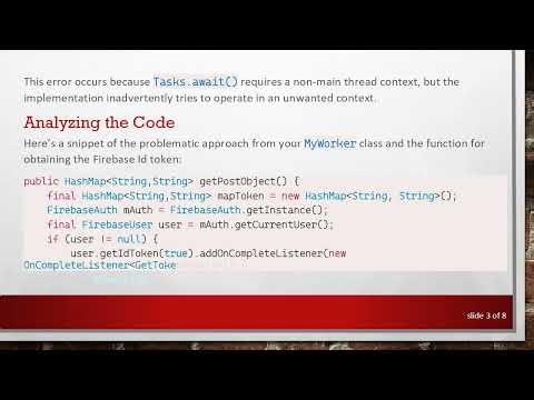 Resolving the Firebase Id Token Issue in Background Threads with Tasks.await()