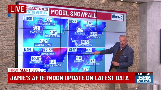 Jamie's afternoon update on the latest data | WMBF News
