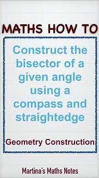Maths How To Construct the bisector of an angle. Geometry Construction 1. #stem #maths #geometry
