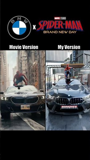 BMW × Spider-Man Brand New Day | Movie Version Vs My Version 🎬🕸️🕷️🚘 #bmw #spiderman #cgi #shorts