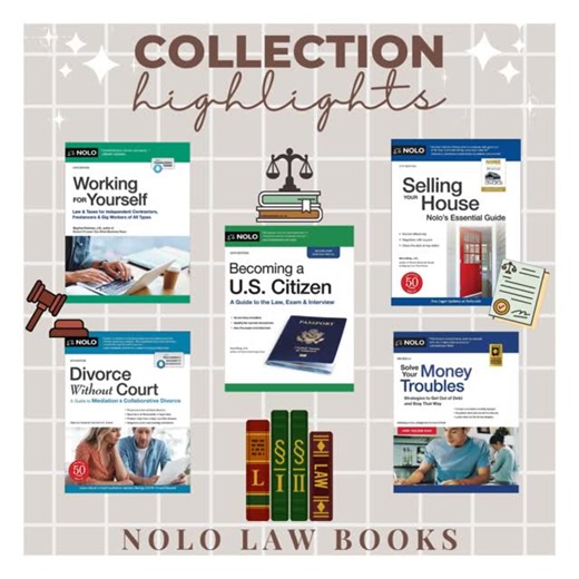 Arcadia Public Library on Instagram: "This month we're highlighting our NOLO Law Books collection! ⁠ ⁠ These books cover a wide range of topics and explain laws and procedures easily! Located at the Adult & Teen Services desk 🤓⁠ .⁠ .⁠ .⁠ .⁠ .⁠ .⁠ .⁠ .⁠ .⁠ .⁠ #arcadia #arcadiapubliclibrary #collectionhighlights #NOLO #reference"