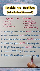 83K views · 2.6K reactions | Beside vs Besides; what is the difference? #educational #english #students | Table of Knowledge TV | Facebook