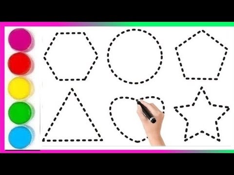 Let's learn the shapes and colors name for kids | color the shapes for toddlers