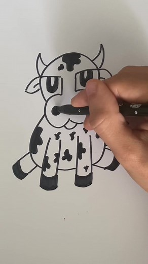 Réponse à @Charlie-08 Dites-moi en commentaire vous voulez quoi d’autres !! #dessin #dessinfacile #tutodessin #vache #cow #drawing