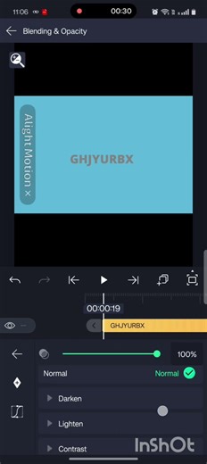 how to make transparent text in alight motion