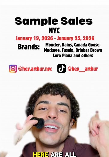Here’s your weekly list of sample sales going on in NYC and online this week (1/19-1/25)! #samplesale #samplesalenyc #nycfashion