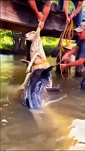 Unreal Wilderness Clash! Villagers battle a giant fish to save a sheep #Wildlife #AnimalRescue