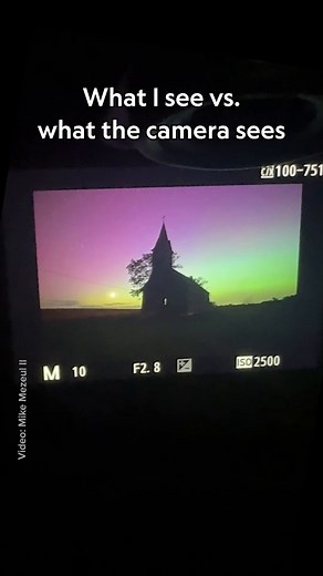 Captured by Mike Mezeul II Photography, this beautiful footage of the Northern Lights was filmed in Kensington, Kansas, between the evening of May 11 and the early predawn hours of May 12, when the solar storm was at its strongest. "It was a moment in which I honestly couldn’t believe my eyes. I’ve shot the aurora borealis in many Arctic locations, and never would have thought I’d be shooting it in such a low latitude as Kansas. Blues, pinks, reds, greens were all visible to the naked eye and at