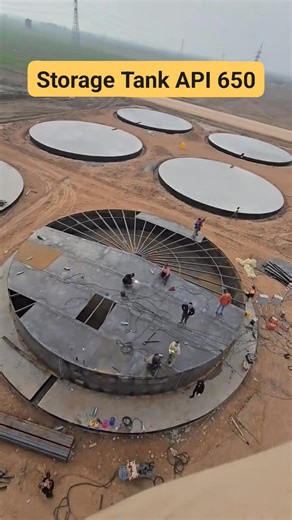 💥( Initial construction stages, installation and welding of the bottom plates for the panel tanks ) ! #storage_Tank #Tanks #Construction #API_650 #API_653 #Engineering_skills #StorageTanks #Welding #SiteLife #Engineering #CraneView #Explore #WorkHard #CivilWork | Engineering Skills