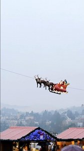 Flying Santa in Montreux Switzerland🇨🇭 #christmas #merrychristmas #Switzerland
