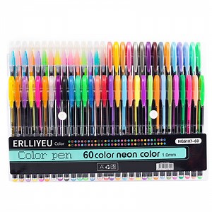 Aierliusa Glitter Gel Pen Set, Fine Point, 1.0 mm, Assorted Ink Colors, 60 Count