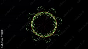 A graphic circular loop of rhythmic audio frequency sound waves suitable for concerts, TV shows, VJ projections, dance music videos, show parties, nightclubs, discos, and much more. 4k