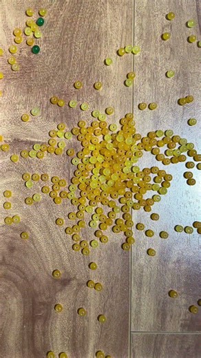 Satisfying Yellow and Green Beads ASMR Reverse #reversebeads #satisfybeads #satisfyingbeads