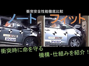 【日産ノート(2021) VS ホンダ フィット(2020)】衝突安全性能徹底比較