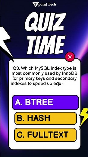 MySQL Quiz | MySQL Practice Questions and Answers | Tpoint Tech