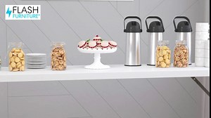 Flash Furniture Kathryn 6' Rectangular Plastic Folding Table, Long Plastic Foldable Table for Indoor/Outdoor Events, Black