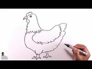 Learn to easily draw a hen