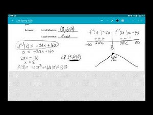 Critical Points and the First Derivative Test