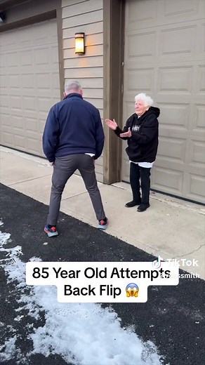 What an inspiration 🥺 Age is just a number! #backflip | Flips And Tricks