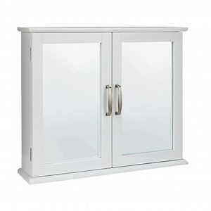 Buy Argos Home Tongue & Groove 2 Door Mirrored Cabinet - White | Bathroom wall cabinets | Argos