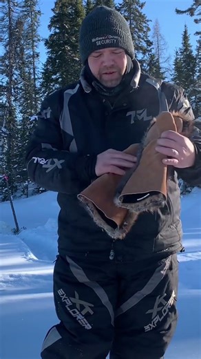 Hand sewn beaver fur leather gauntlet mitts by John