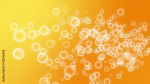 Flickering Bubbles sparkling look like orange soda Particles random motion abstract background orange gradient color seamless loop animation random motion.