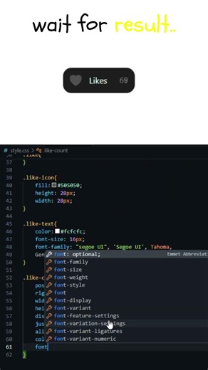 👍❤️ Like Button using HTML & CSS #webdevelopment#html #css #shorts