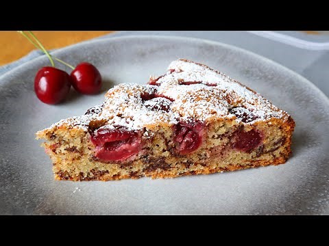 Super leckerer Kirsch-Nuss-Kuchen mit Schokoraspeln