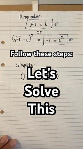 Simplify the Complex Numbers Problem Solution #mathematics #math