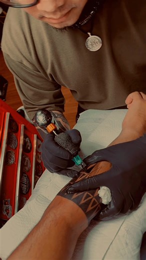 Tribal Blackwork Armband Tattoo Art in Borneo