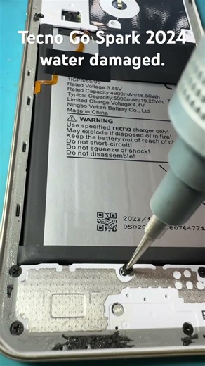 Tecno BG6 Go Spark 2024 water damaged. #repair #smartphone #tecno