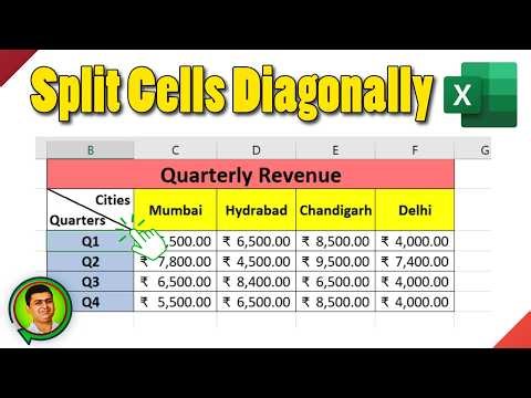 How to Split Cells Diagonally in Excel