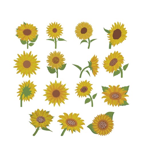 Sunflower Embroidery Design, Floral Flower Machine Embroidery File, Instant Download - Etsy