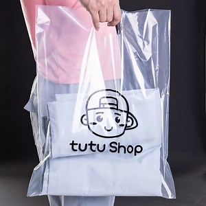 [Hot Item] Wholesale Custom Plastic Bags with Logo Recyclable T-Shirts Bag Die Cut Handle Bag LDPE/HDPE Handle Shopping Plastic Bags