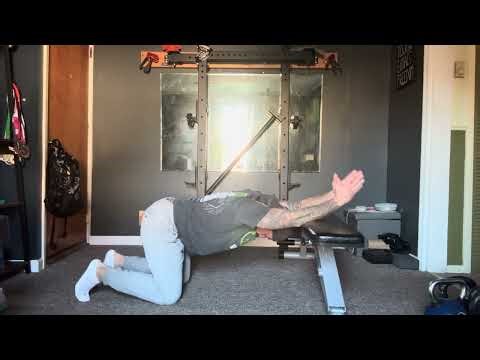 Lat stretch on bench