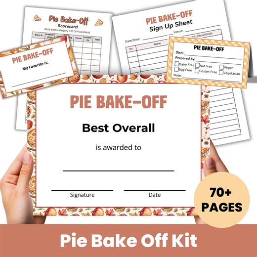 Pie Bake off Competition, Baking Contest Awards Certificate, Score Card, Voting Cards, Pie Bake off Contest Kit, Pie Day Party, Pie Tasting - Etsy