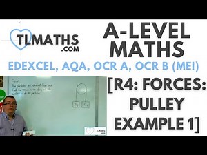 A-Level Maths: R4-06 [Forces: Pulley Example 1]