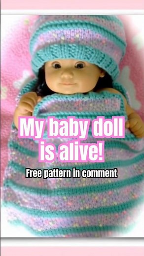 Free Baby Cocoon and hat Knitting Pattern. #babycocoon #babyknitting