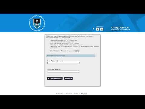 Manage UCT login password | UCT first login