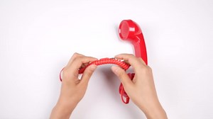 Retro Phone Handset, Multifunction Radiation Proof Handheld Cell Phone Receiver, Handheld Receiver for Mobile Phones, Computers (Red)