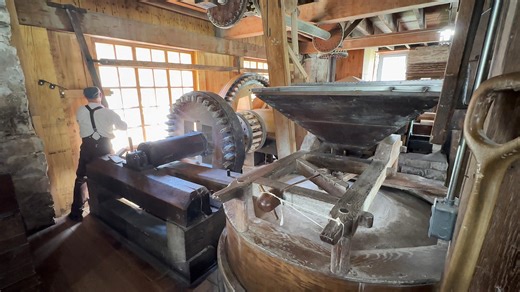 Spring Mill State Park's grist mill again grinding corn after 3 years of restoration