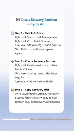 💽 Create a Recovery Partition Before Your PC Crashes!#windowstips #pcfix